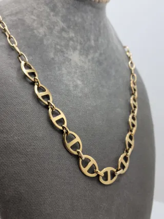 Collar eslabón marinero dorado