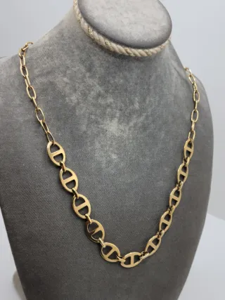 Collar eslabón marinero dorado