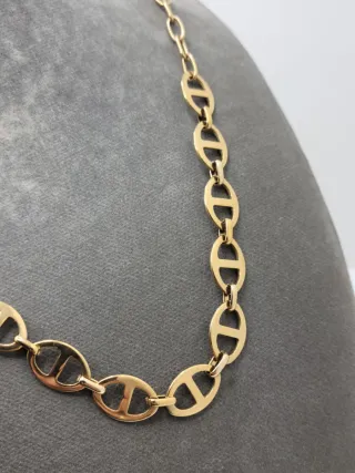 Collar eslabón marinero dorado