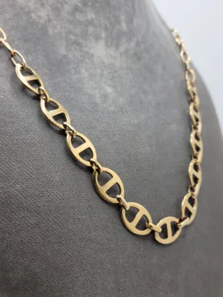 Collar eslabón marinero dorado