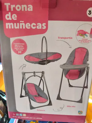Trona para muñecas/bebés se convierte en mecedor