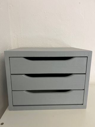 Mini cajonera escritorio madera gris