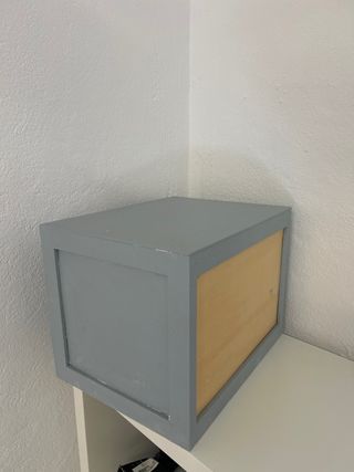 Mini cajonera escritorio madera gris