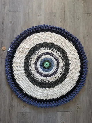Alfombra redonda hecha a mano 100cm
