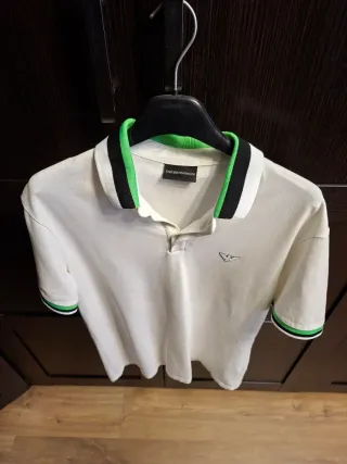 Polo Armani Hombre Blanco Verde