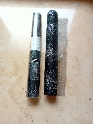 Runner Tessuto Glitter Nero Argento h 36cm 2roroli