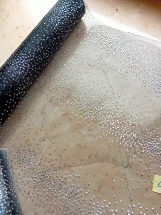 Runner Tessuto Glitter Nero Argento h 36cm 2roroli