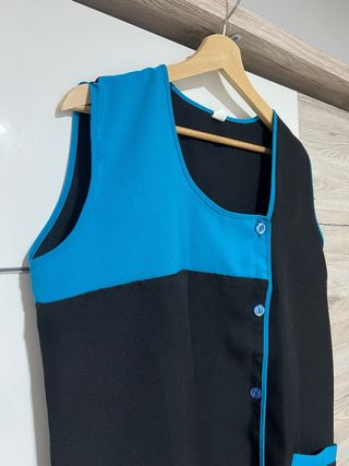 Casaca de Trabajo Negra y Turquesa