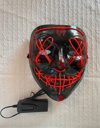 Máscara Halloween LED Roja Negra