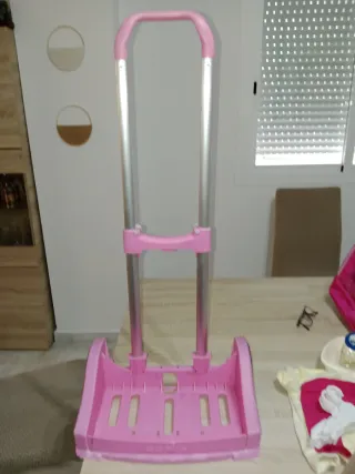 Carro mochila rosa plegable