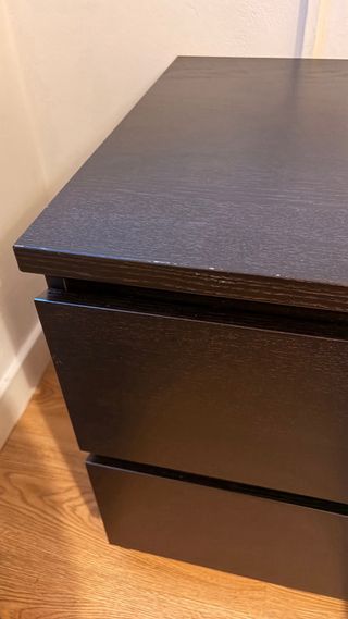 Comodino notturno Comoda MALM IKEA 2 cassetti nero-marrone