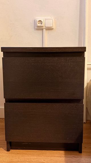 Comodino notturno Comoda MALM IKEA 2 cassetti nero-marrone
