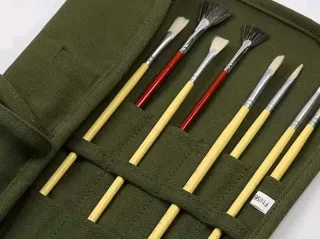 Porta pennelli arrotolabile in tela robusta