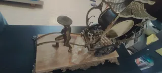 Reloj de sobremesa antiguo mármol y bronce
