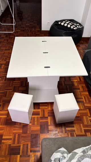 Mesa Centro Abatible Blanca