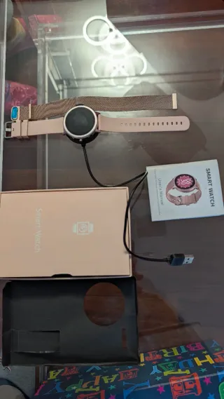 Reloj Inteligente Rosa y Plateado