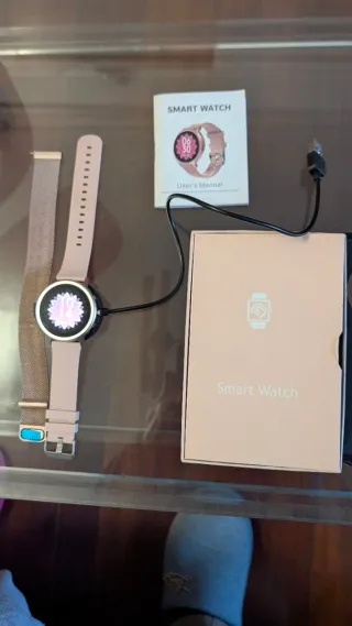 Reloj Inteligente Rosa y Plateado