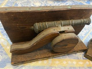 2 Piezas Decorativas Cañón Antiguo