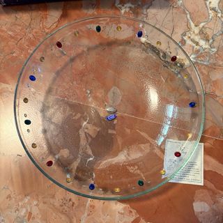 Vaso Centrotavola Vetro Martellato Pietre Colorate