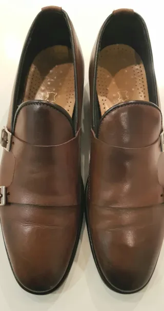 Mocasines Piel Marrón T41/UK7 doblemonk strap
