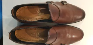 Mocasines Piel Marrón T41/UK7 doblemonk strap