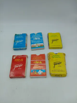 Lote 6 barajas cartas antiguas infantiles