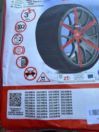 Cadena nieve textil coche talla 550