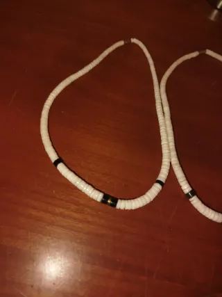 Collana vintage perline bianche e nere