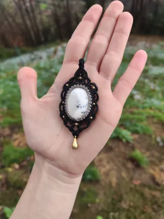 Collar Macramé Ágata Dendrítica