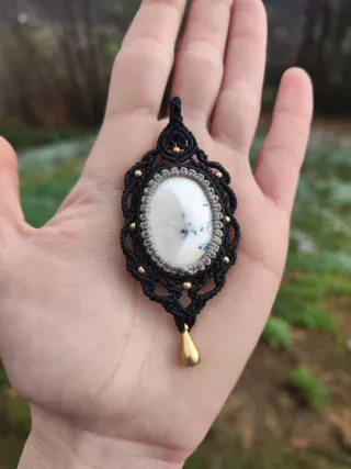 Collar Macramé Ágata Dendrítica