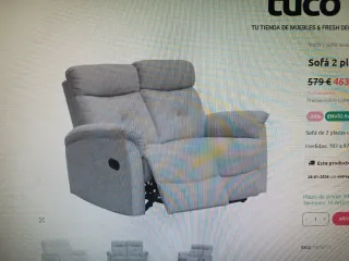 Sofá 2 plazas relax hamer vintage