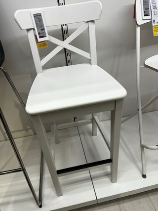 2 Taburetes altos ROSENTORP, color blanco, 63cm