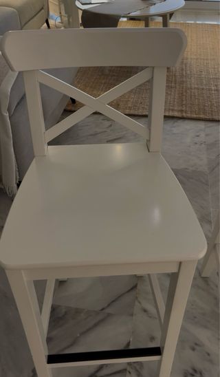 2 Taburetes altos ROSENTORP, color blanco, 63cm