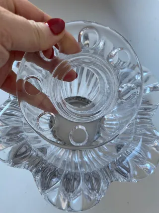 Centro de mesa plata y cristal