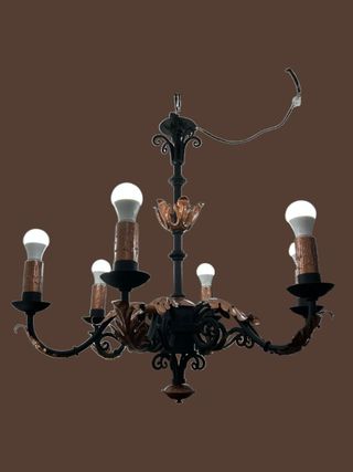 Lámpara de forja 6 luces