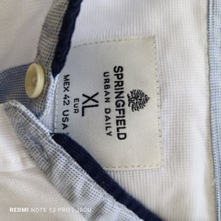 Camisa Blanca Cuello Mao Springfield Talla XL