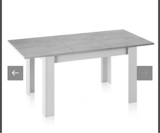 Mesa comedor extensible gris y blanca