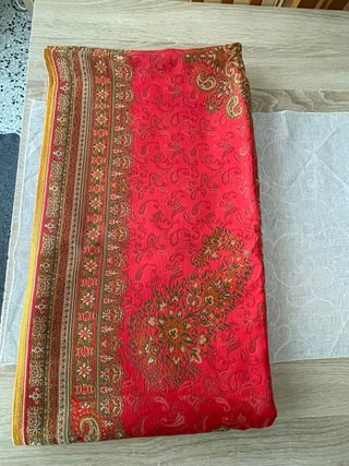 Mantón reversible fallera naranja y verde