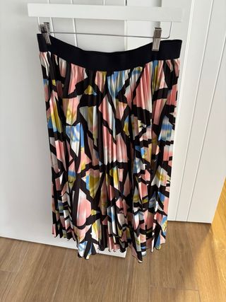 Falda plisada multicolor talla única