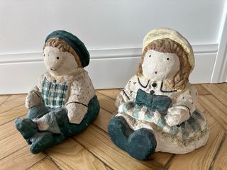 Pareja Figuras Decorativas Infantiles Vintage