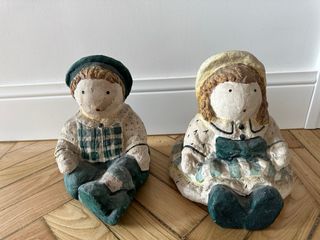 Pareja Figuras Decorativas Infantiles Vintage