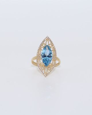 LANZADERA PEQUEÑA PIEDRA ROSA CIRCONITAS. Oro 18K.