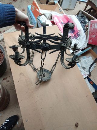 Lámpara antigua hierro forjado