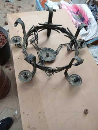 Lámpara antigua hierro forjado