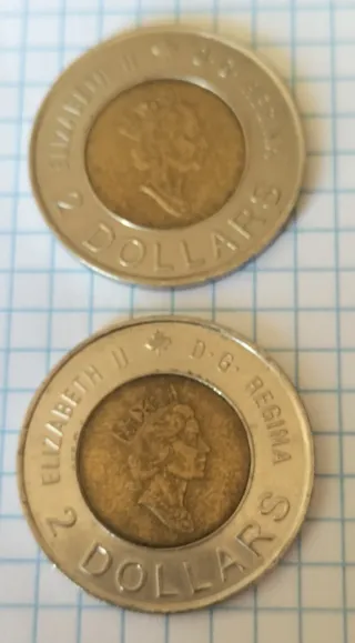 8 monete da 2 dollari canadesi Toonies 1996-2008