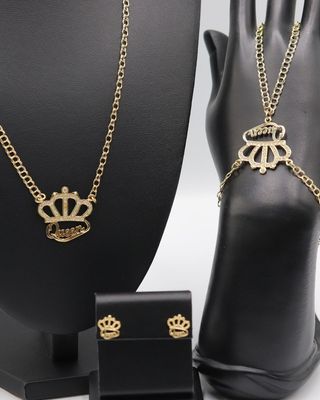 GARGANTILLA CORONA QUENN GRANDE. Oro 18k.