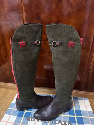 Botas Montepicaza Serraje Verde y Piel