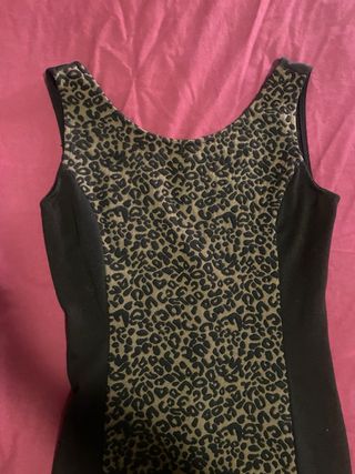 Vestido Animal Print Beige y Negro