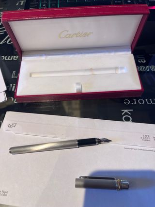 Pluma Cartier Trinity Vendome acero Oro y Plata