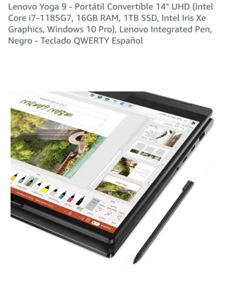 Portátil Lenovo Yoga 9 Convertible 14 UHD Negro